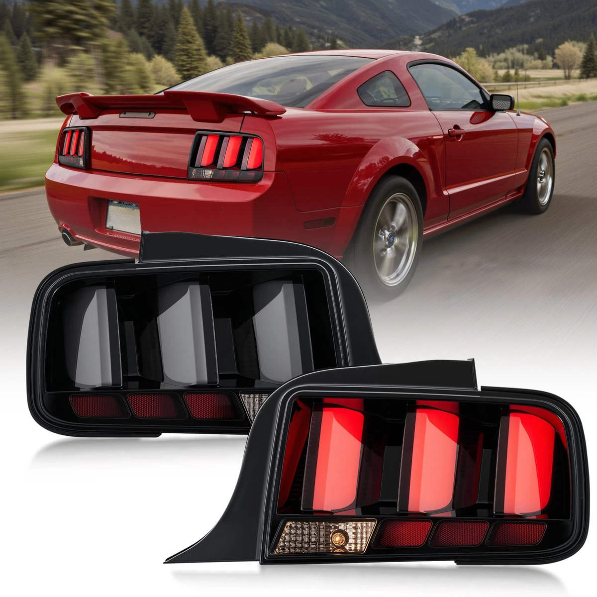 Luce LED Terzo Stop Per Ford Mustang 2005-2009 - Lente Rossa (Nslumo) - Sostituzione OEM