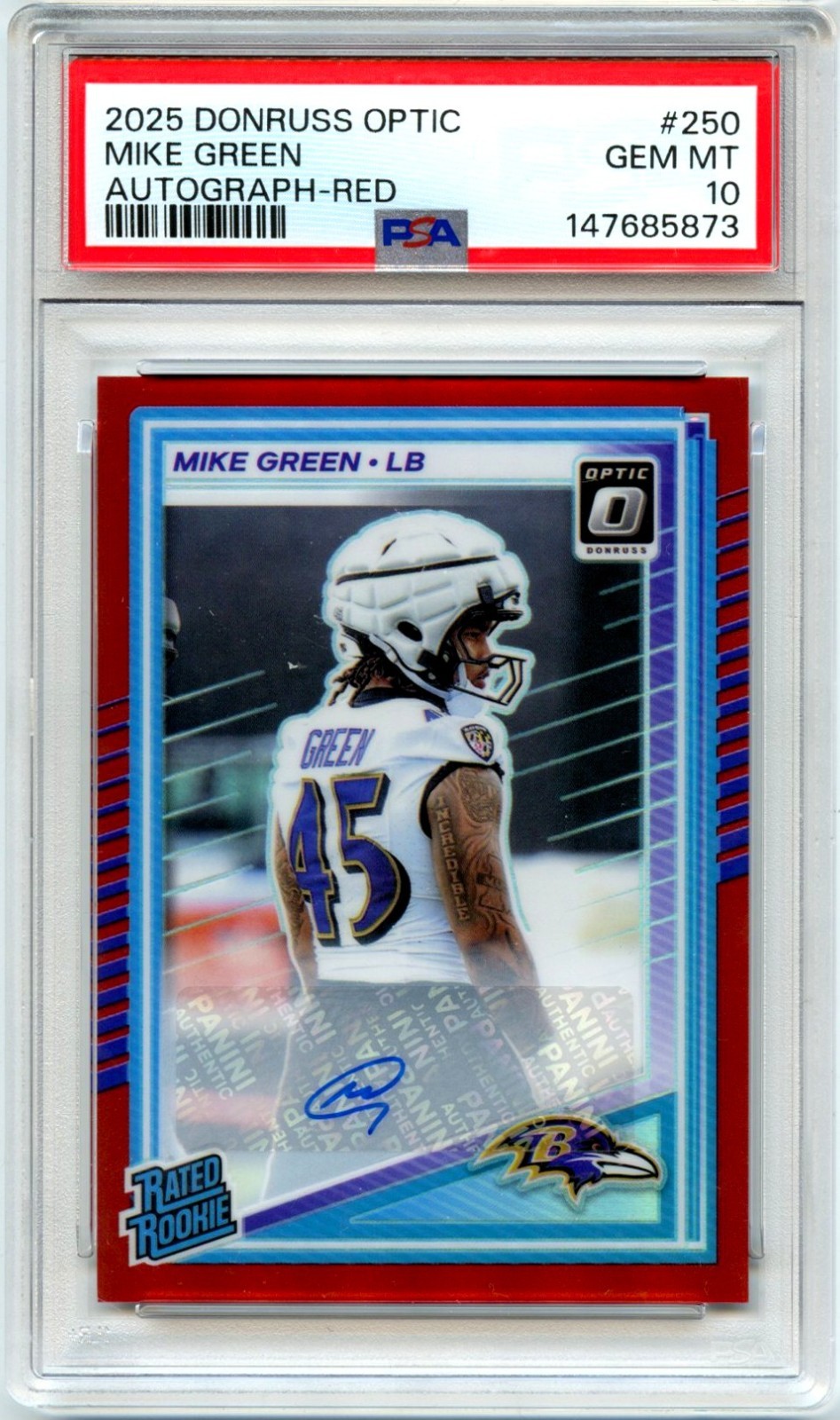 Mike Green Panini Donruss Optic #250 Autograph-Red