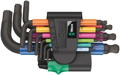 Wera Tools Blacklaser 950/9 Hex-Plus Multicolor 2 L-Key Set 9Pc