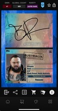 DIGITAL TOPPS WWE SLAM Bronson Reed CULTURE 26 SUPER RARE BLUE PASSPORT Read