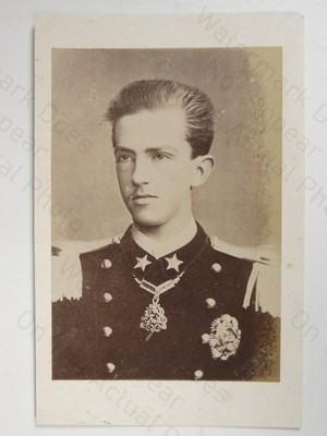 Prince Victor Emmanuel III Italy Naval Uniform Annunciation Order Photo c1880s