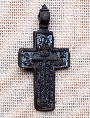 ANTIQUE c.1800s ORTHODOX ''OLD BELIEVERS'' CROSS with PSALM PRAYER 372