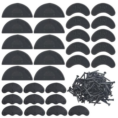 TOVOT 30PCS Heel Plates Black Taps Rubber Tips Sole 16 Piece Set, 