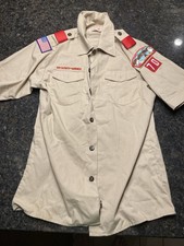 Kid's Boy Scouts of America Shirt Beige Uniform Official Youth Large