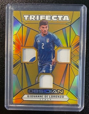 2024-25 Panini Obsidian Soccer Giovanni Di Lorenzo Trifecta Gold /10