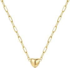 Cute Heart Necklace Tiny 14K Gold Heart Pendant Choker Necklaces Small Gold Love