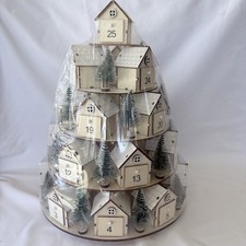 Hobby Lobby Light Up 5 Tier Wooden Village Rotating Advent Calendar Christmas