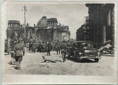 WWII 1945 BERLIN Battle Reichstag Ruin Red Army Original Vintage Photo