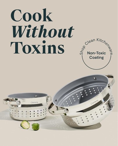Caraway 6.5 qt Stainless Steel Steamer with Handles, CW-STM6-SLS - Afbeelding 2 van 5