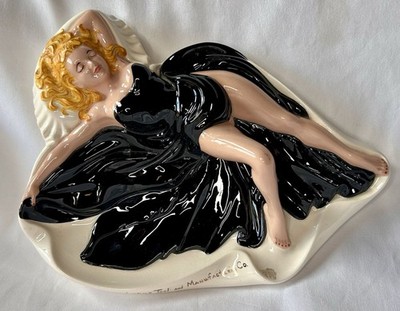 Vintage 60 s Pin Up Risque Sexy Woman Ashtray 3D Trinket Dish Advertising