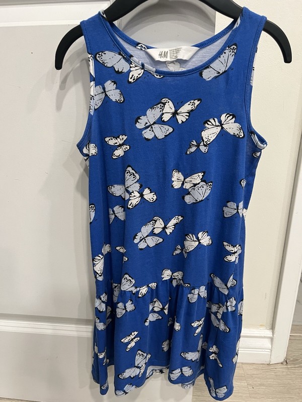 H&M Girls Summer Dress With Butterflies Size 6x/7