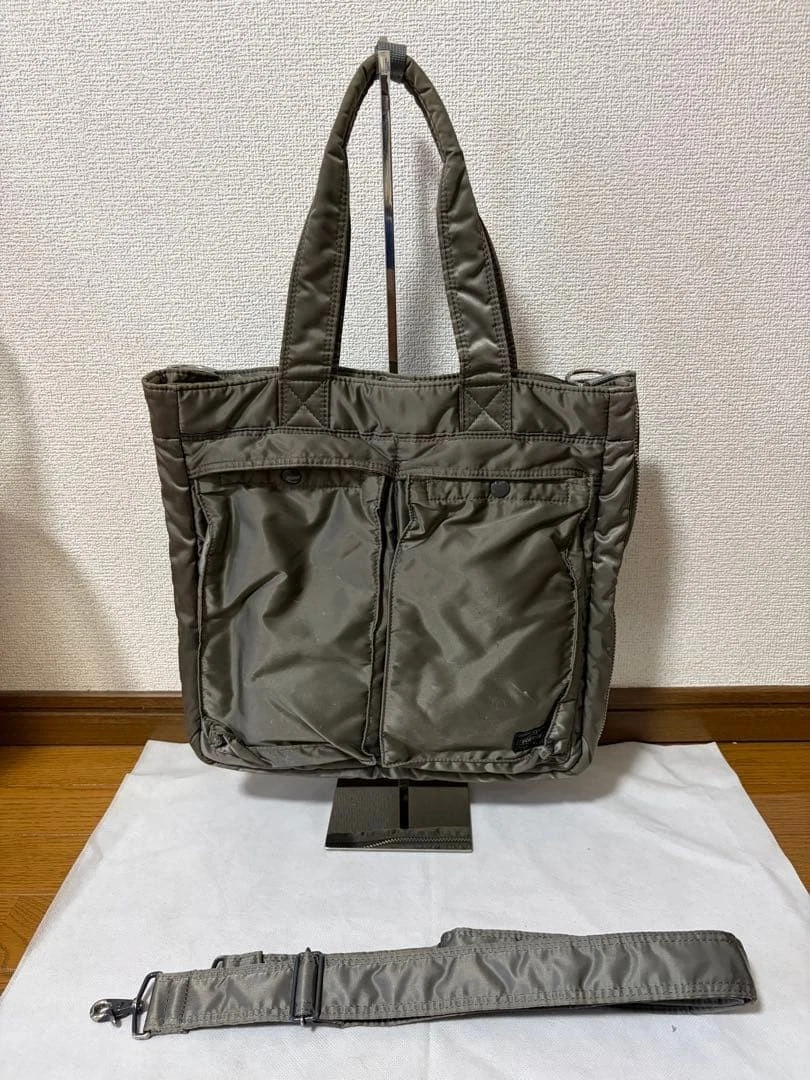 PORTER Yoshida Tanker 2Way Tote bag Sholder Bag Handbag Silver