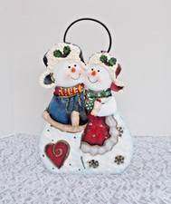 Metal Snowman Votive/Tea Light Candle Holder 10.5" Tall x 7.5" Wide x 4" Thk.