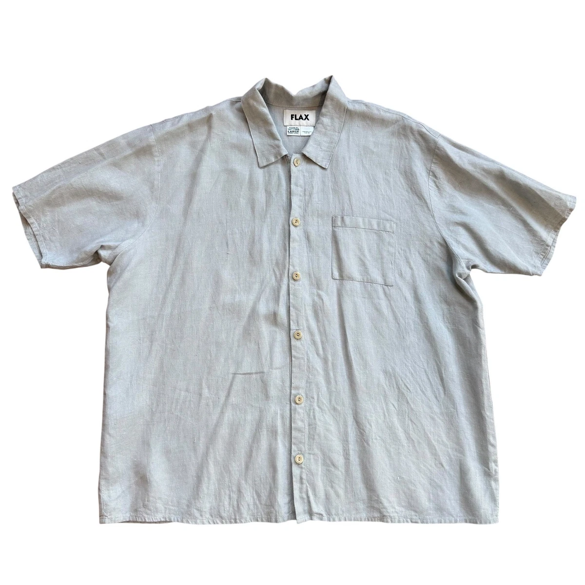 FLAX Linen Solid Casual Button-Down Shirts for Men for sale | eBay