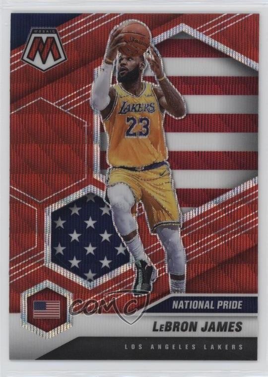 2020-21 Panini Mosaic National Pride Red Wave Prizm LeBron James #247 1bi0