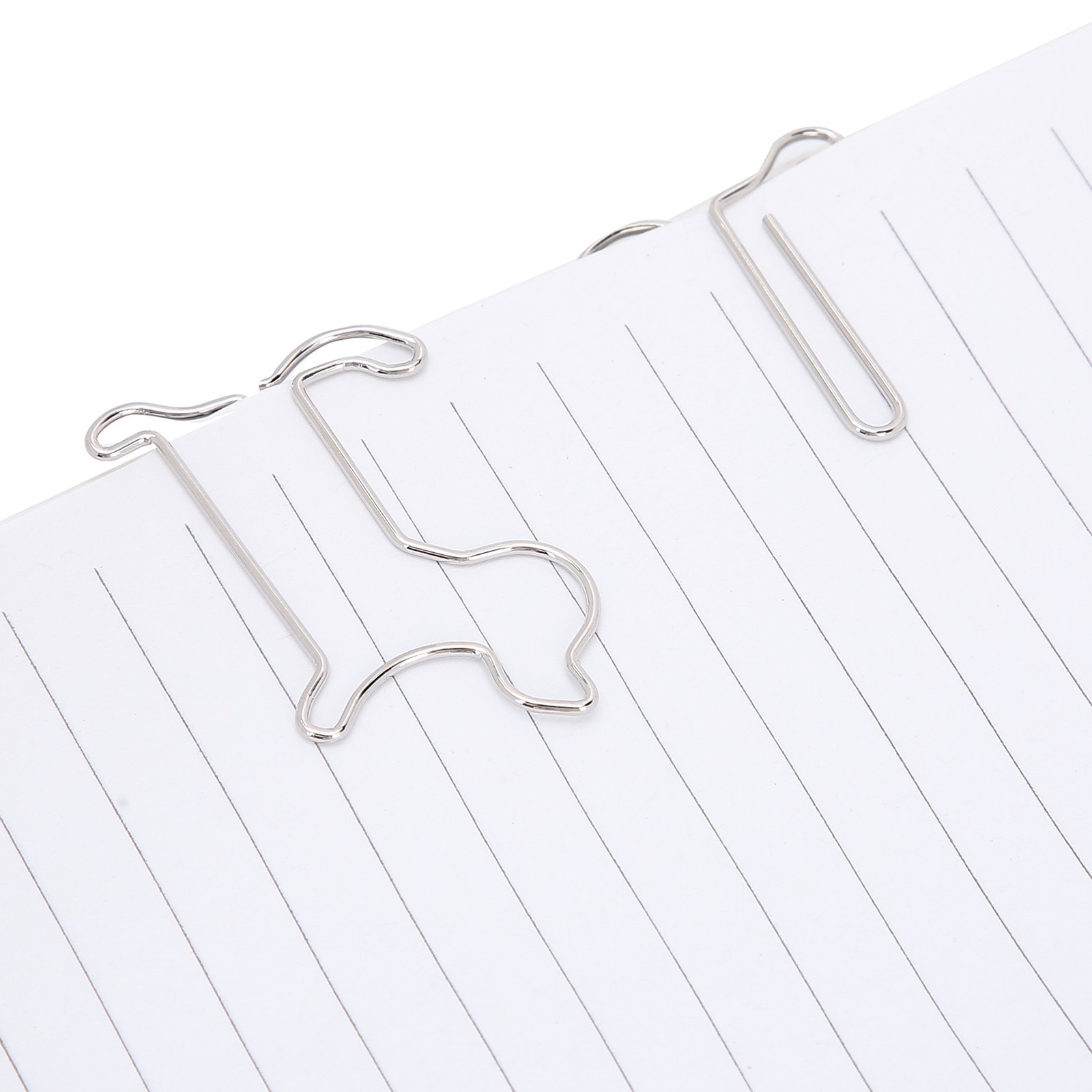 20PCS Mini Iron Paperclip Silver Dog Shape Bookmark File Notebook Clip Office Su