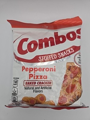 COMBOS Pepperoni Pizza Baked Cracker Stuffed Snacks, 6.3 Oz (1-Large Bag)