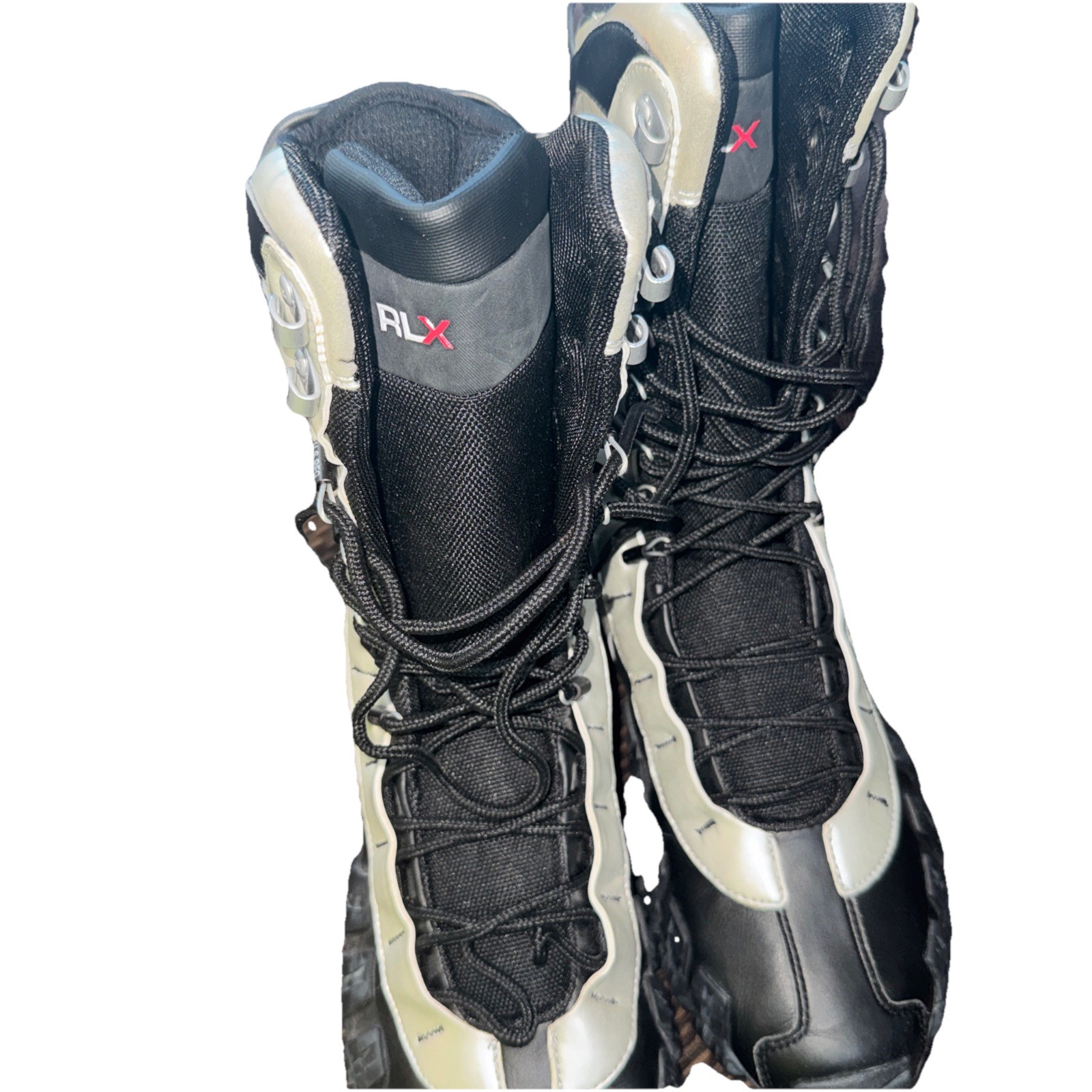 Extremely Rare RLX combat Riding Boots Blk/metallic Gray Htf Color image 3
