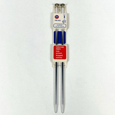 Boye Aluminum 10'' Single Point Knitting Needles No. 6327 Size 8