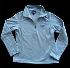 Patagonia Jacket Women's SMALL Micro D 1/4 Zip Fleece Pullover Gray Chest Logo