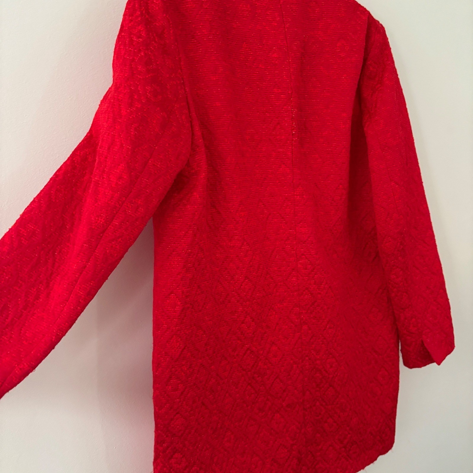 Zara Basic Red Textured Outerwear Department Blaz… - image 15