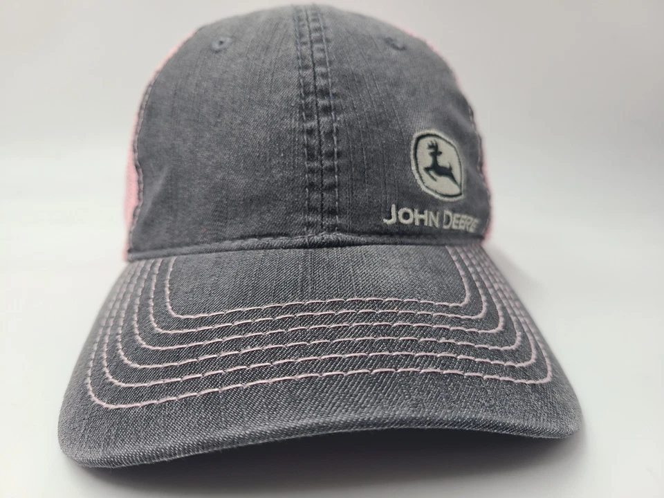 Mujeres John Deere Malla Camionero Snapback Gorra Granja Caza Peces Informal Negro Rosa Foto 2 de 4