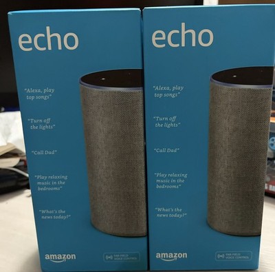 Lot of 2 - Sealed NIB Amazon Echo (2nd Gen) - Smart speaker with Alexa and Dolby
