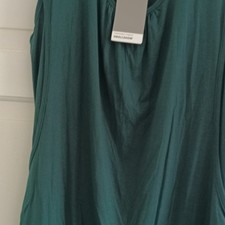 SMALLSHOW Maternity Nursing Top L Green Sleeveless Round Neck Pleated AL0014