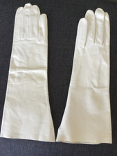 Vintage Opera Gloves Ivory Soft Genuine Leather Washable Womens Sz 7 Made Italy