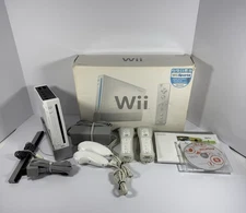 Nintendo Wii Console System Complete Bundle w/ Box Manual NO Wii Sports TESTED