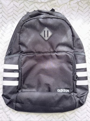 NEW Adidas Classic 3 Stripe Unisex Backpack Black/ White Stripes One Size