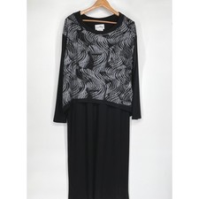 NWOT Joseph Ribkoff Womens 18 Dress Set Black Grey Laser Cut Layered Ensemble