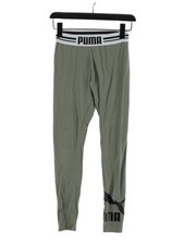 Puma Women's Leggings UK 10 Green Graphic 100 Other Full length