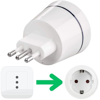 Hama Reise-Stecker Strom-Adapter Deutschland DE BRD > Italien ITA Südtirol Typ L