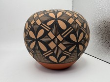 JEMEZ Pueblo Pottery Bowl Signed Pot Native American Vase Red Clay 5 Inch