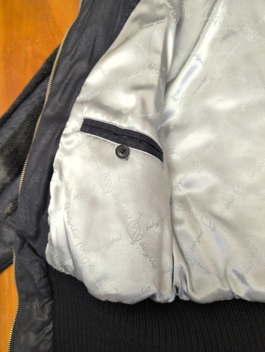 Baby Phat Kunstfell und Lederjacke Damen XL Vintage Y2K schwarz grau gestreift - Bild 15 von 24