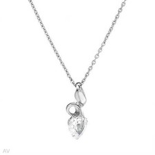 Lovely Small Heart Necklace With 0.70ctw Cubic zirconia in 925 Sterling silver