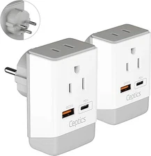 Ceptics Israel Travel Adapter 2 Pack Use in Palestine, Gaza Strip - Type H-AP-14