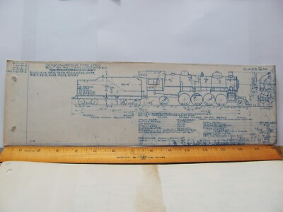 BALTIMORE & OHIO RAILROAD ORIG BLUEPRINT DATA DIAGRAM Q-1C LOCOMOTIVE #4317-4324