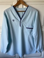 VTG 1960s PENNEYS TOWNCRAFT Light Blue Pajama Top Pocket  Dark Blue Piping MED