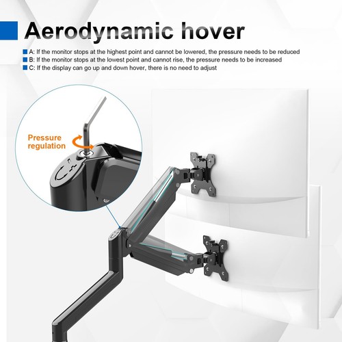 Monitor Halterung 2 Monitore für 13-32 Zoll Bildschirm Monitor Stand Dual Mon... - Bild 4 von 9