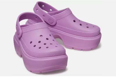 NEW Crocs Stomp Slingback Platform Clogs Women US 10 Purple Bubble Slip On Shoe