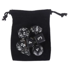 7pcs Dice set DnD Polyhedral Tabletop Games RPG MTG D4 D6 D8 D10 D% D12 Black