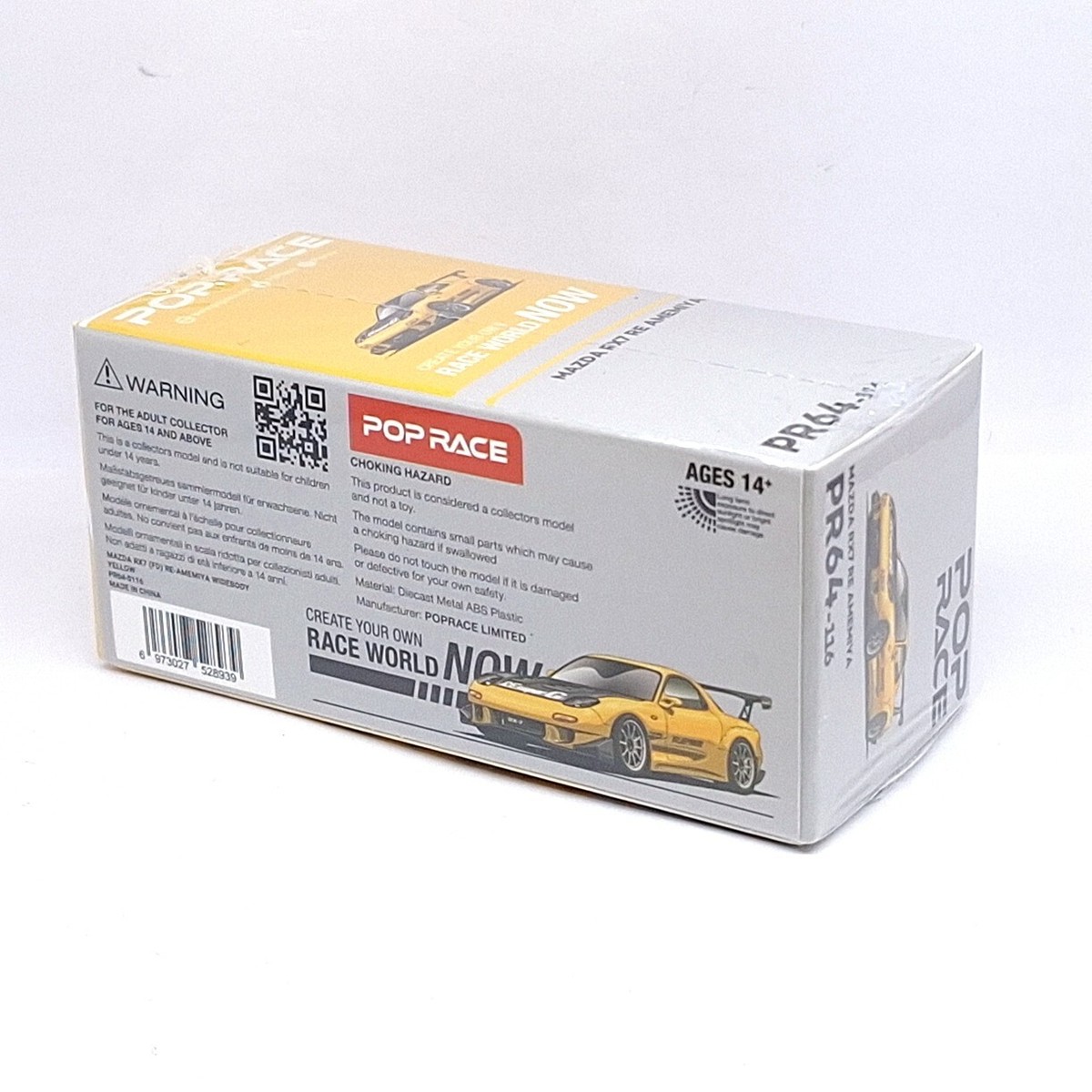 POPRACE PR64-287 RX-7 シルバークローム 1/64 Mazda RX7 RE-AMEMIYA Silver Chrome IAM Diecast Scale