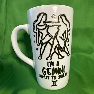 Gemini Stoneware Coffee Latte Mug Tea Cup Zodiac Sign Fisher Stoneware