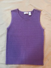 Ladies Lightweight Sleeveless Cable Knit Vest Size Small