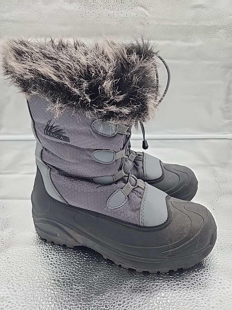 Itasca Boots Womens Sz Vixen Mid Calf Faux Fur Winter Snow Boot 8030085  Gray