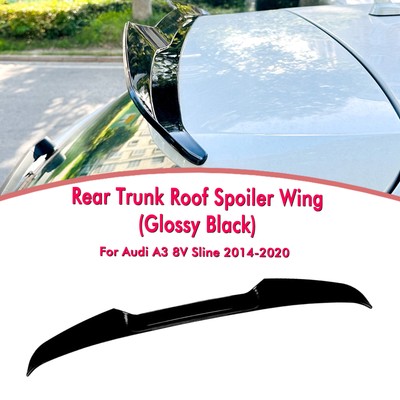 Rear Trunk Spoiler Lip Roof Wing For Audi A3 8V Sline Hatchback 2014-2020 Black