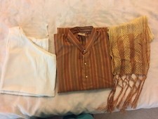Brown/Ivory Boys Silk Kurta Pajama 3 piece Indian/Pakistani Traditional