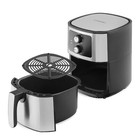 COSMO 5.8 Quart Electric Air Fryer, Timer, Non-Stick Basket, Stainless Steel